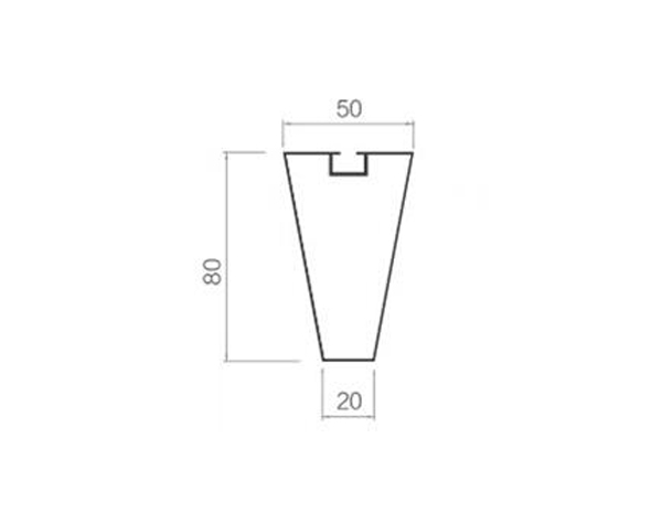 螺丝槽梯形方通 20W*80H*50D