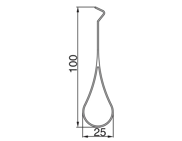 鹰嘴式滴水挂片 25W*100H