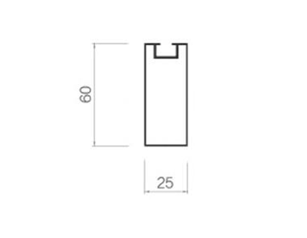 螺丝槽方通 25W*60H