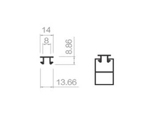 20底吊件槽方通卡件 14W*8.86H