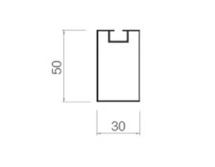 螺丝槽方通 30W*50H