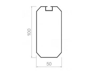 八角形螺丝槽方通 50W*100H