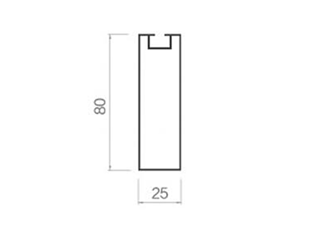 螺丝槽方通 20W*80H