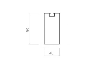 螺丝槽方通 40W*80H